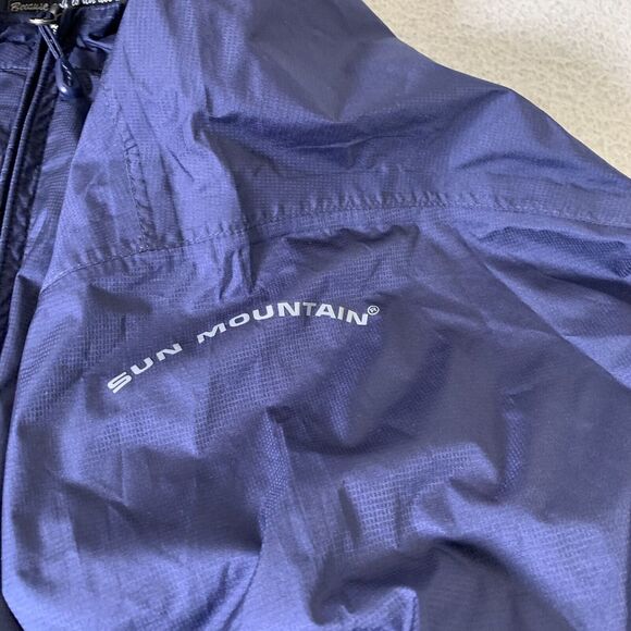 Sun Mountain Golf Jacket Mens Large [Fits Medium] Full Zip Windbreaker Navy Blue - Picture 3 of 8